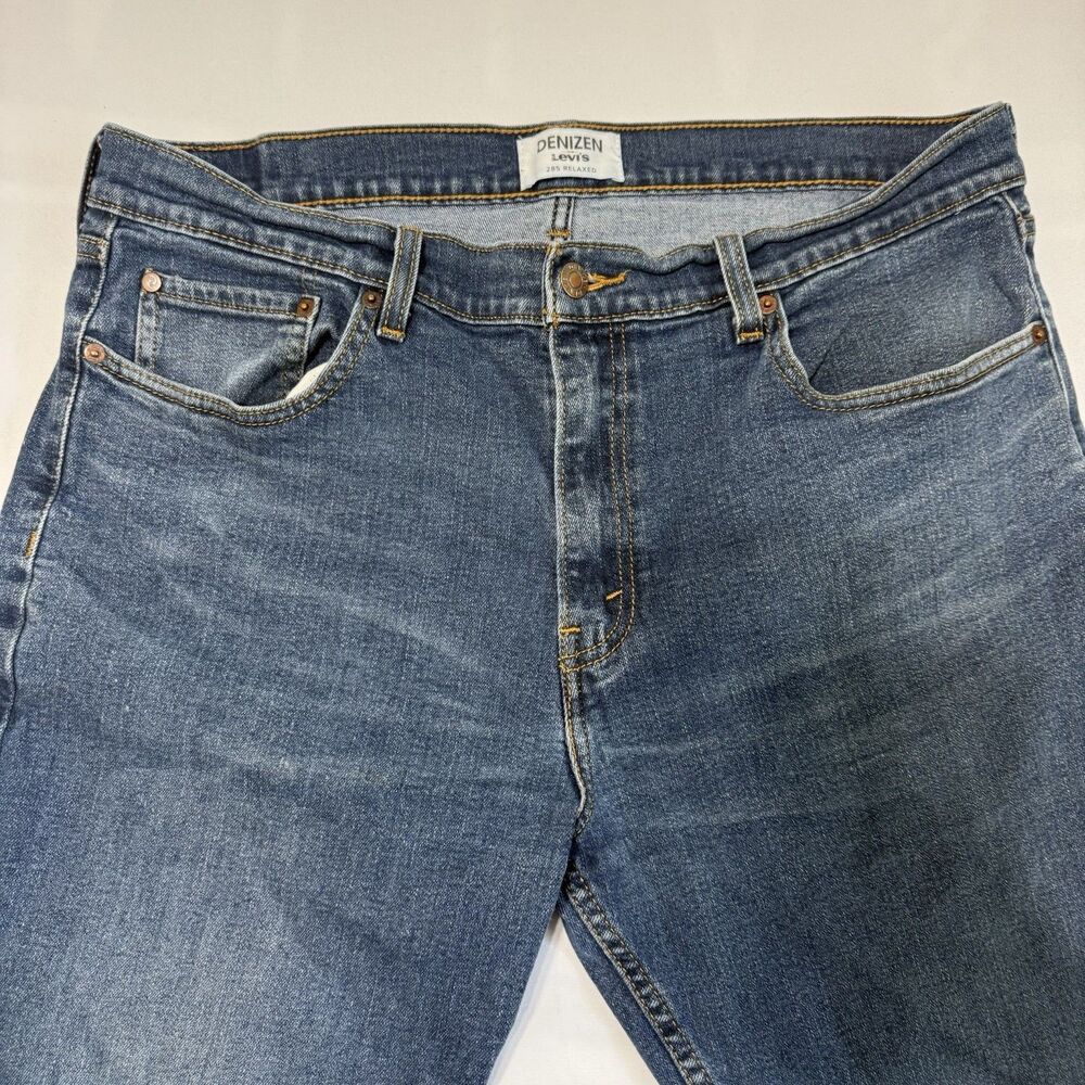 Denizen Levi's Men's 285 Relaxed Jeans Dark Wash Flex 36x32 Pre Owned
